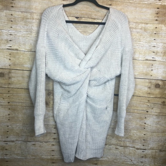 prettylittlething stone twist back jumper dress - Picture 3 of 4